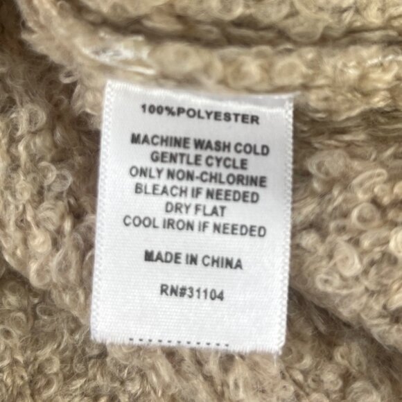 Crown & Ivy Chunky Knit Textured Sweater Womens Large Tan New WOT - Picture 6 of 6